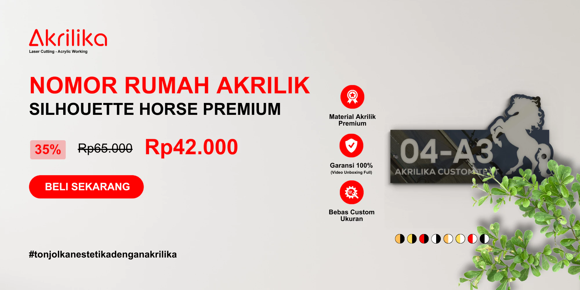 Nomor rumah akrilik custom – angka rumah akrilik tahan cuaca