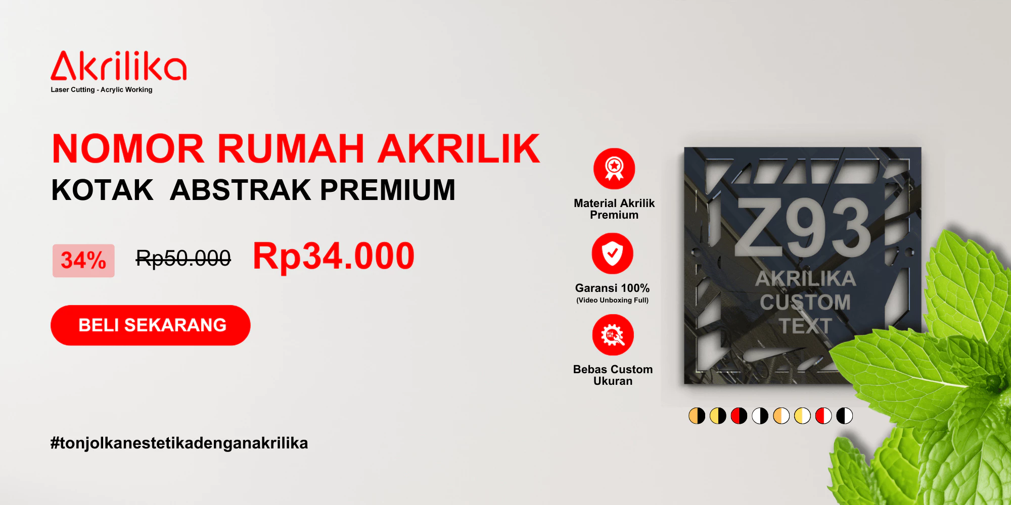 Nomor rumah akrilik custom – angka rumah akrilik tahan cuaca